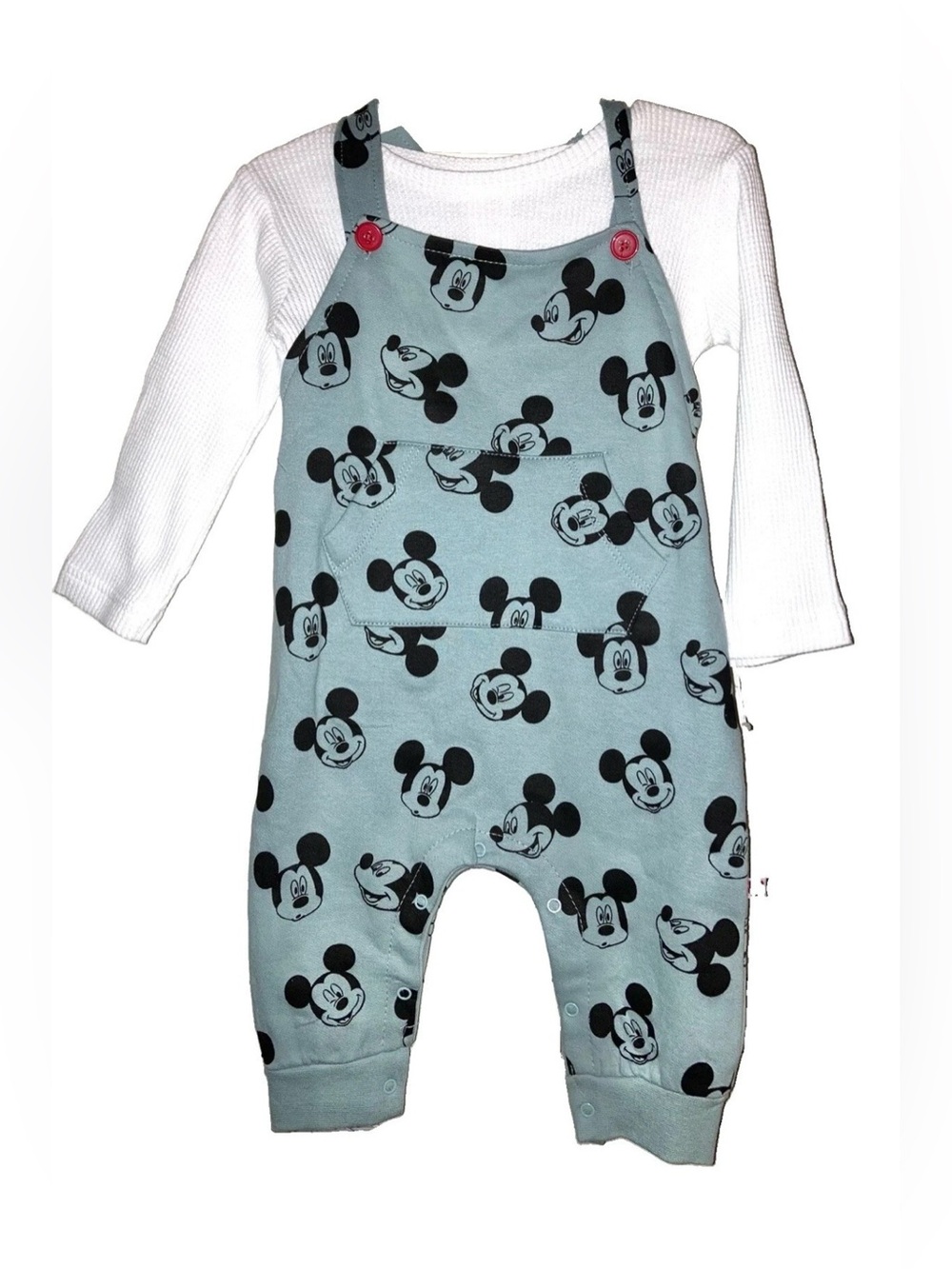 Disney Baby Mickey Mouse Overalls 2-Piece Set Boys Size 12 months New With Tags